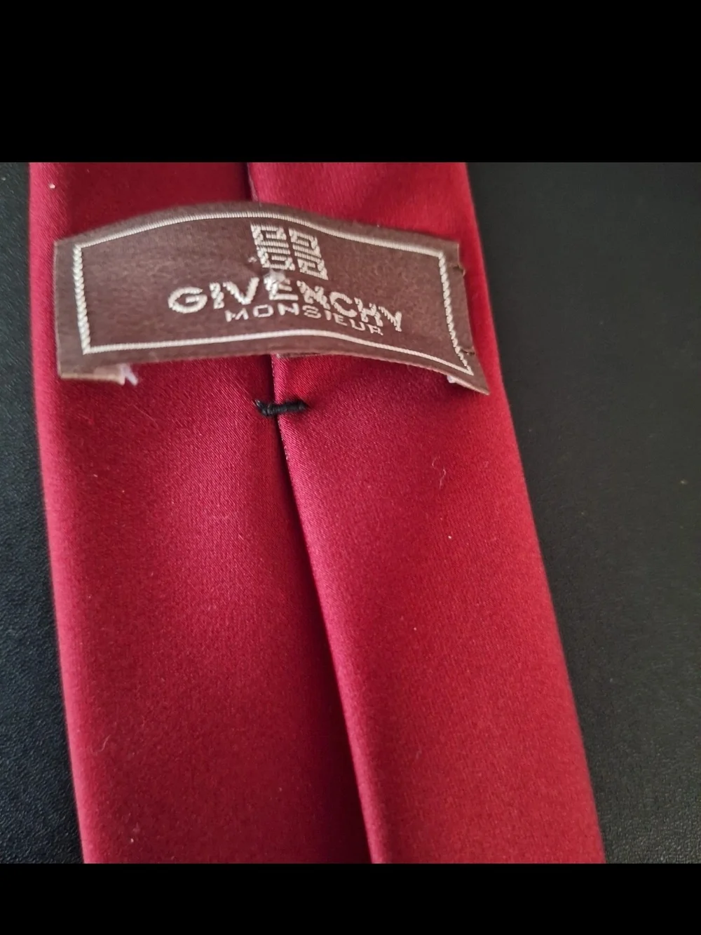 Vtg Givenchy Tie Red 55×3 inches Polyester